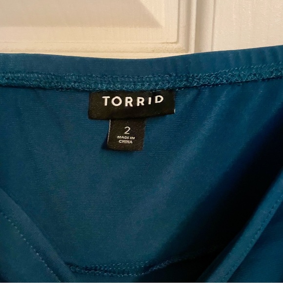 Torrid Teal Studio Knit shirred Cami bodysuit size 2 - Picture 8 of 8